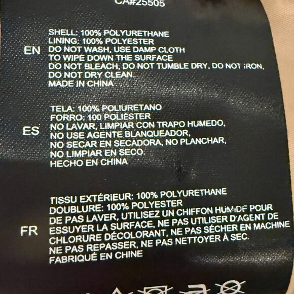 Beige Faux Leather Utility Jacket – Noize Size M - Picture 6 of 7